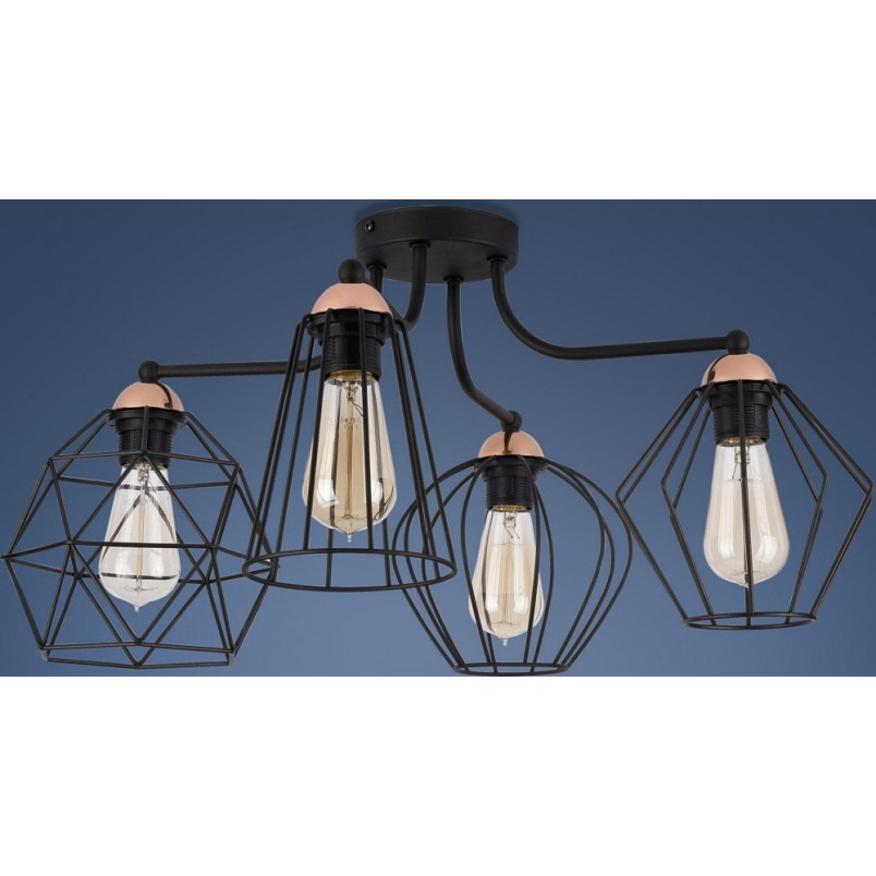 Plafon druciany Galaxy IV czarny TK Lighting | Loftowa lampa