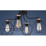 Plafon druciany Galaxy IV czarny TK Lighting | Loftowa lampa