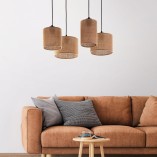 Lampa wisząca boho Juta IV | Brązowa, E27 | TK Lighting