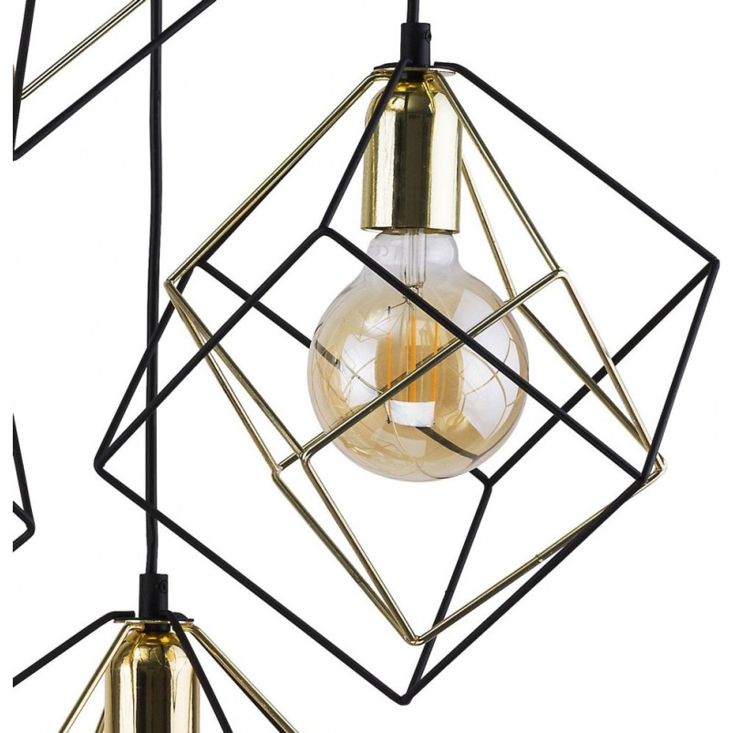 Lampa wisząca Alambre czarno-złota 4 punkty | TK Lighting