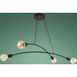 Lampa wisząca loft "Patyczak" Helix 4xE27 czarna - TK Lighting