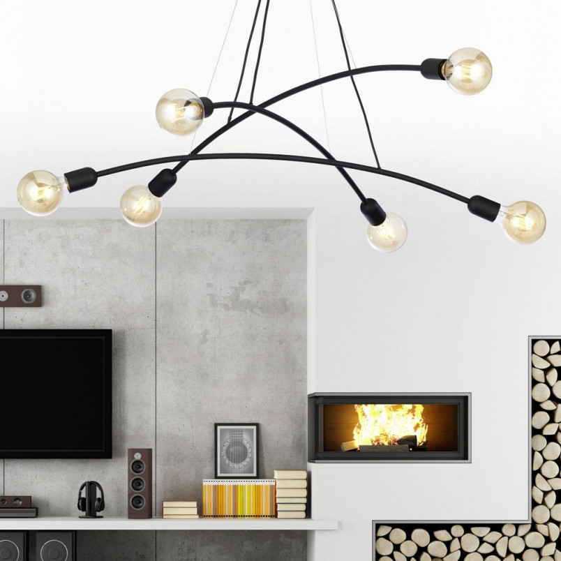 Lampa wisząca loft "Patyczak" 6 punktów Helix | TK Lighting