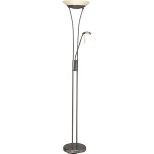 Lampa podłogowa szklana antyczna Finn Led Satynowy Chrom/Biała marki Brilliant