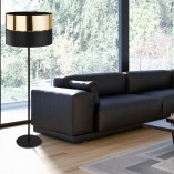 Lampa podłogowa Hilton złota/czarna TK Lighting | Elegancki design