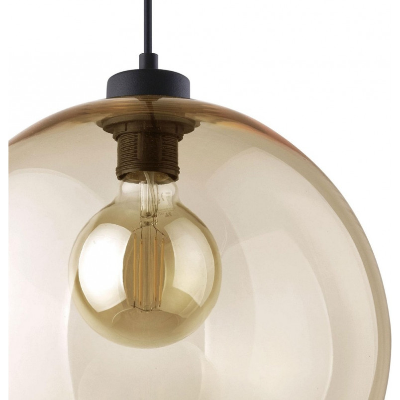 Lampa Wisząca Szklana Cubus 30cm Bursztynowa | TK Lighting