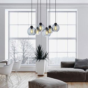Lampa Sufitowa Cubus Graphite VI - TK Lighting | Szkło, 6 punktów