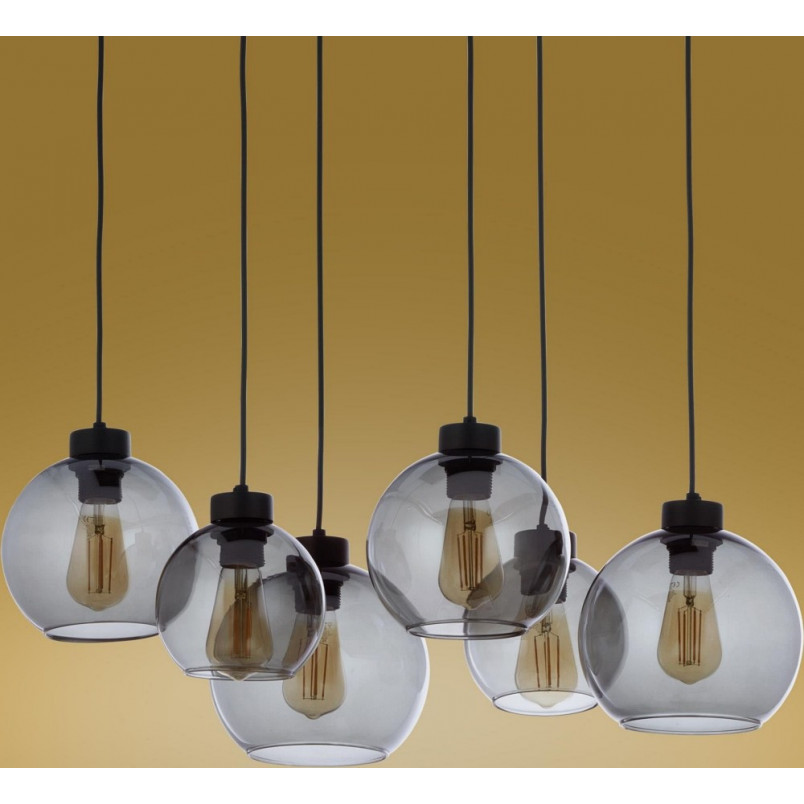 Lampa Sufitowa Cubus Graphite VI - TK Lighting | Szkło, 6 punktów
