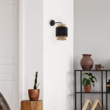 Kinkiet Rattanowy Boho Czarny TK Lighting | Stylowe Oświetlenie