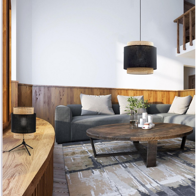 Lampa wisząca rattanowa Boho czarna TK Lighting | Eleganckie oświetlenie