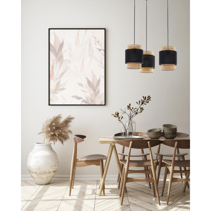 Lampa Wisząca Rattanowa Boho Czarna | TK Lighting