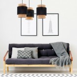 Lampa Wisząca Rattanowa Boho Czarna | TK Lighting