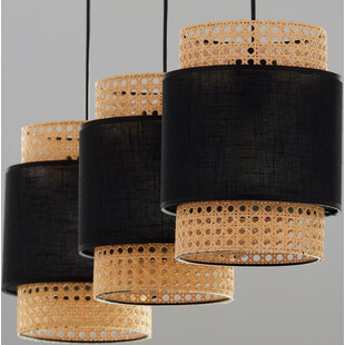Lampa Wisząca Rattanowa Boho III 80cm Czarna - TK Lighting