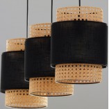 Lampa Wisząca Rattanowa Boho III 80cm Czarna - TK Lighting