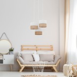 Lampa wisząca boho Linobianco - 3 punkty, biała | TK Lighting