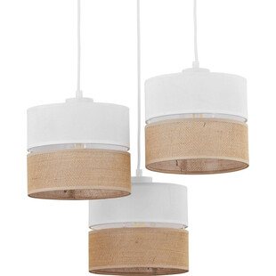 Lampa wisząca boho Linobianco - 3 punkty, biała | TK Lighting