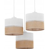 Lampa wisząca boho Linobianco - 3 punkty, biała | TK Lighting