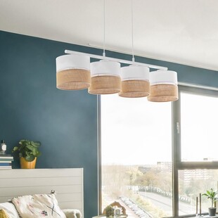 Lampa Wisząca Boho Linobianco | 4 Punkty, Biała - TK Lighting