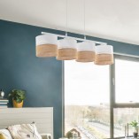 Lampa Wisząca Boho Linobianco | 4 Punkty, Biała - TK Lighting