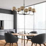 Żyrandol Chicago 6 abażurów beżowo-czarny TK Lighting | Sklep z Lampami