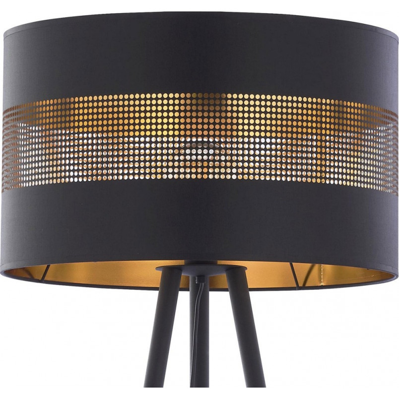 Lampa podłogowa Tago - czarno-złota, trójnóg | TK Lighting