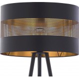 Lampa podłogowa Tago - czarno-złota, trójnóg | TK Lighting