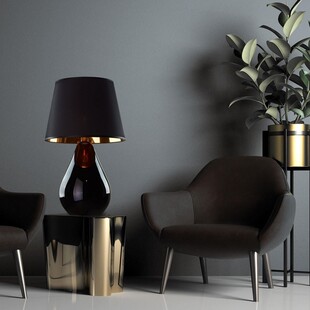 Lampa stołowa szklana czarna Lacrima TK Lighting | Eleganckie oświetlenie