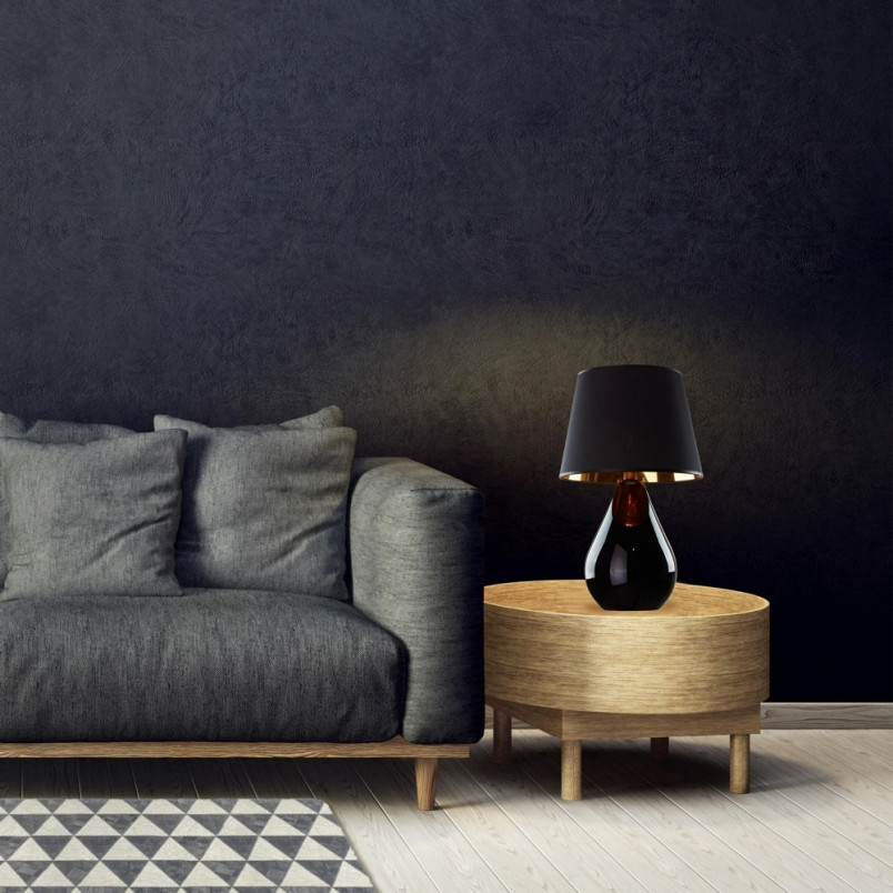 Lampa stołowa szklana czarna Lacrima TK Lighting | Eleganckie oświetlenie
