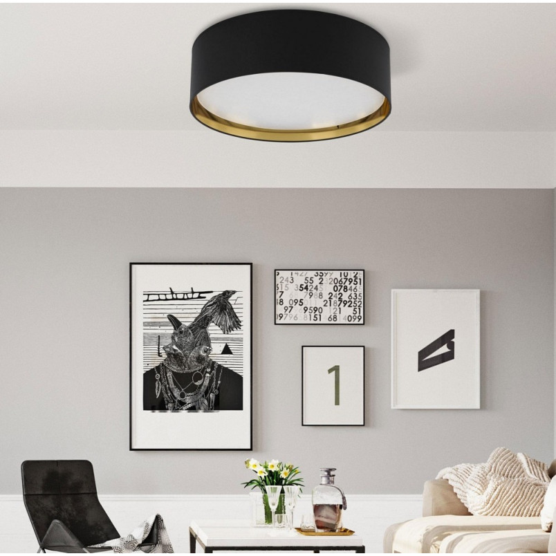 Plafon Glamour Bilbao | Czarno-Złoty 60cm | TK Lighting