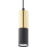 Lampa Wisząca Tuba Glamour Czarno-Złota | TK Lighting