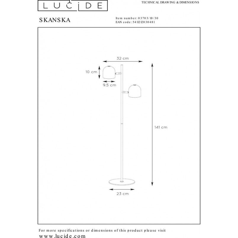 Lampa podłogowa LED Skanska | Lucide - Nowoczesny Design