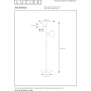 Lampa podłogowa LED biała Lucide Skanska - Nowoczesny design