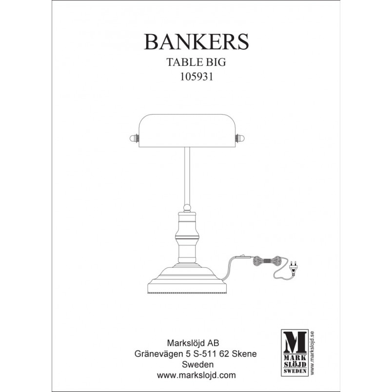 Lampa biurkowa Bankers zielona Markslojd | Styl retro