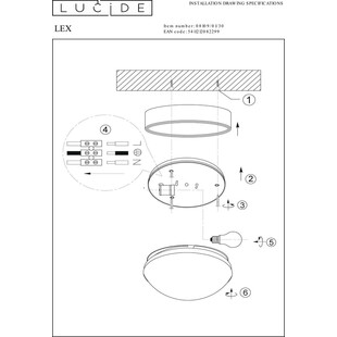 Plafon LED Lex 25cm Czarny - Lucide | Oświetlenie