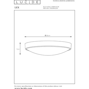 Plafon LED Lex 25cm Czarny - Lucide | Oświetlenie