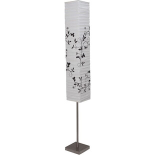 Lampa podłogowa papierowa Nerva Satynowy Chrom/Biała/Szara marki Brilliant