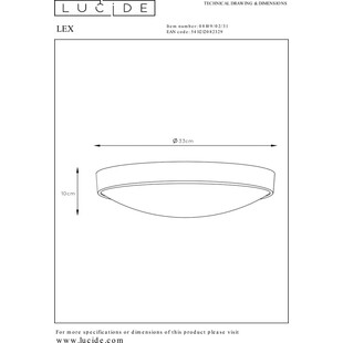 Plafon LED Okrągły Lex 33cm Biały Lucide - Eleganckie Oświetlenie
