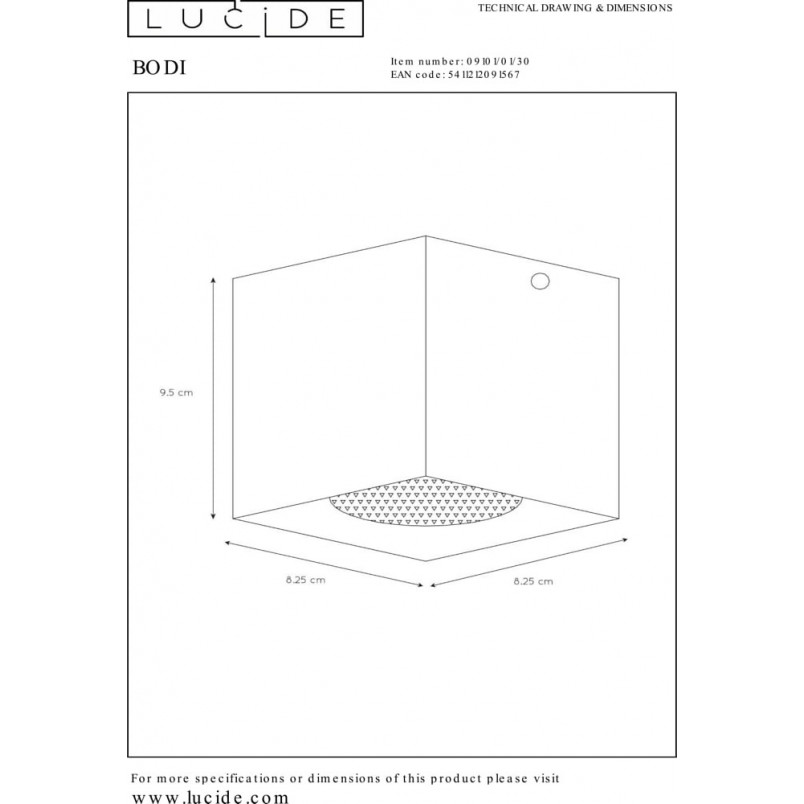 Lampa Spot Bodi Square czarna Lucide | Nowoczesny design