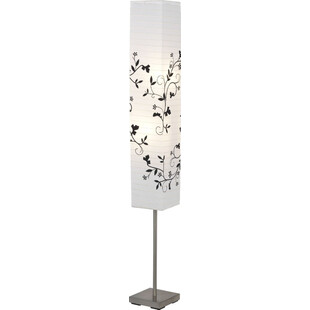 Lampa podłogowa papierowa Nerva Satynowy Chrom/Biała/Szara marki Brilliant