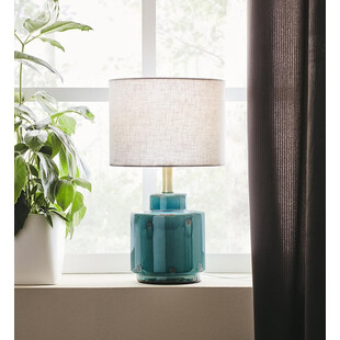 Lampa stołowa Cous biało-turkusowa Markslojd | Eleganckie oświetlenie