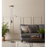 Lampa podłogowa antyczna Detroit | Markslojd - Srebrna, ze ściemniaczem