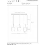 Lampa Wisząca Szkło Dymione Lucide Joanet | 110cm