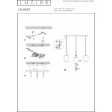 Lampa Wisząca Szkło Dymione Lucide Joanet | 110cm