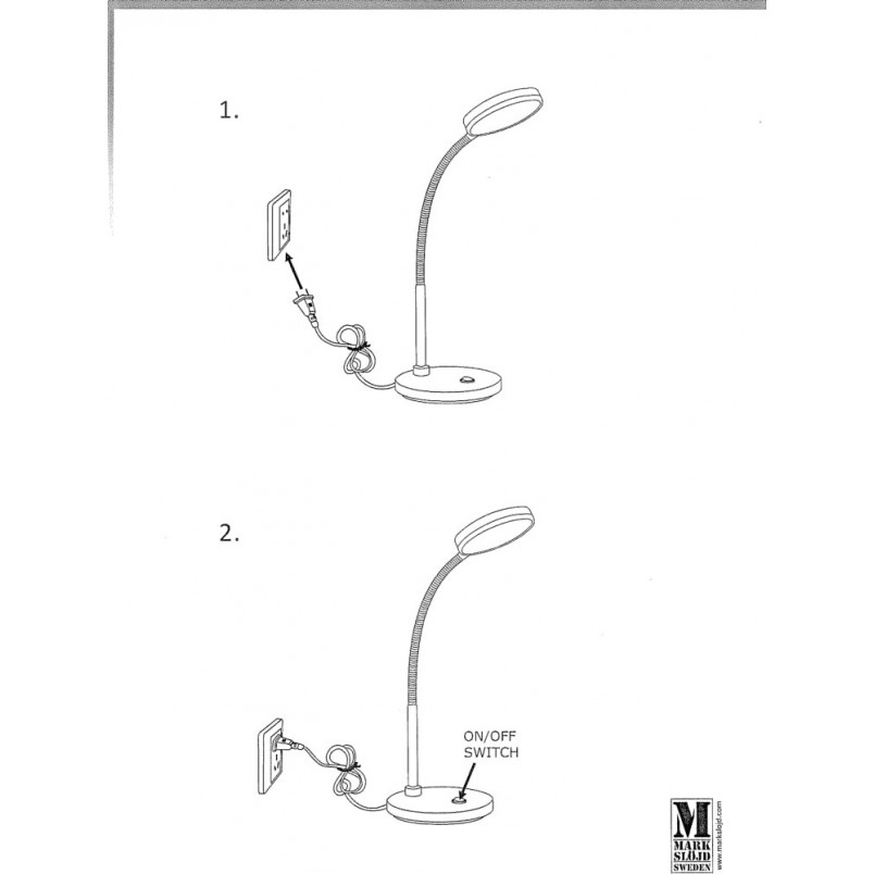 Lampa biurkowa LED biała Markslojd Flex - Nowoczesne oświetlenie