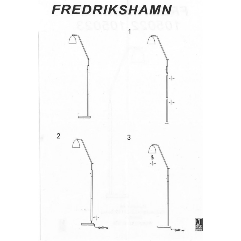 Lampa podłogowa biała Fredrikshamn | Markslojd - Kup teraz!