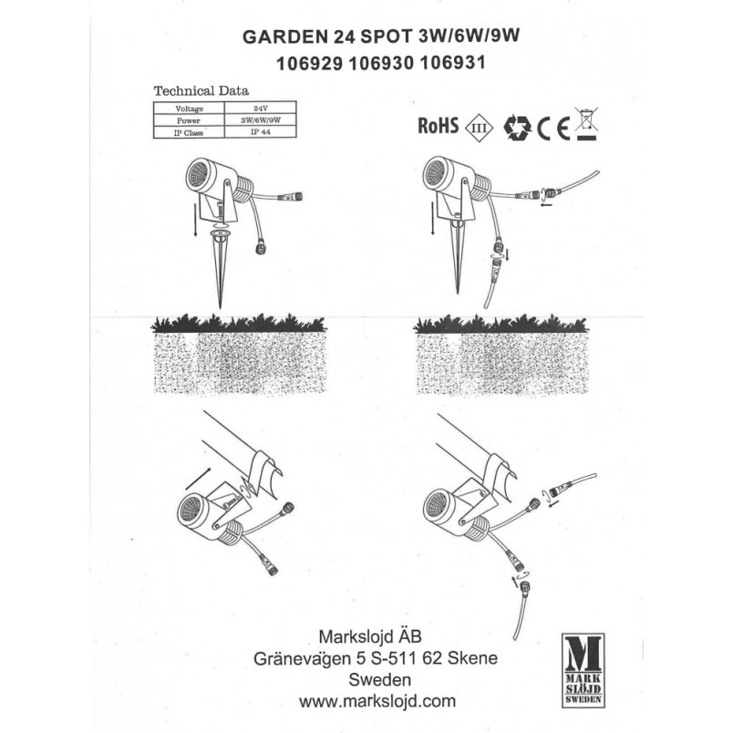 Reflektor LED Garden 24 Markslojd - Oświetlenie Ogrodu