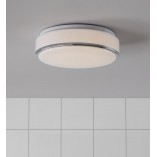 Plafon Global LED biały chrom Markslojd - Oświetlenie łazienkowe