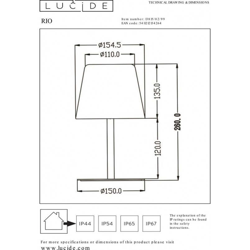 Lampa ogrodowa Rio LED Lucide | Nowoczesne oświetlenie ogrodu