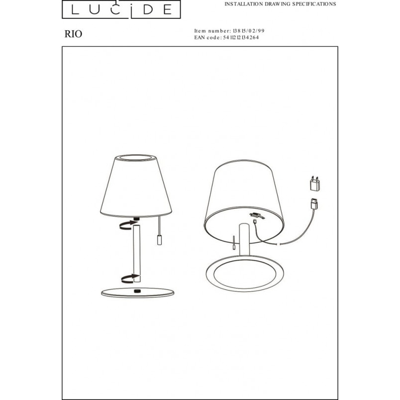 Lampa ogrodowa Rio LED Lucide | Nowoczesne oświetlenie ogrodu