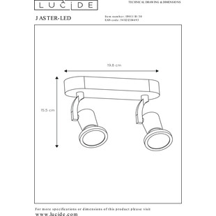 Reflektor sufitowy LED Jaster Focus II - Lucide | Czarny