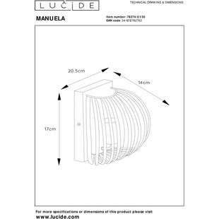 Kinkiet Lucide Manuela czarny | Loftowy design